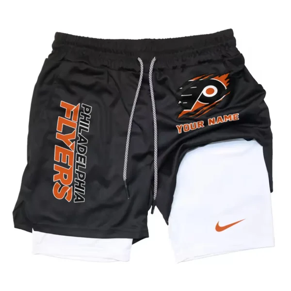 Philadelphia Flyers Men Outdoor Casual Training Sports Shorts 2-in-1 Double-Layer Shorts SPT2LAYERS111 - Image 6