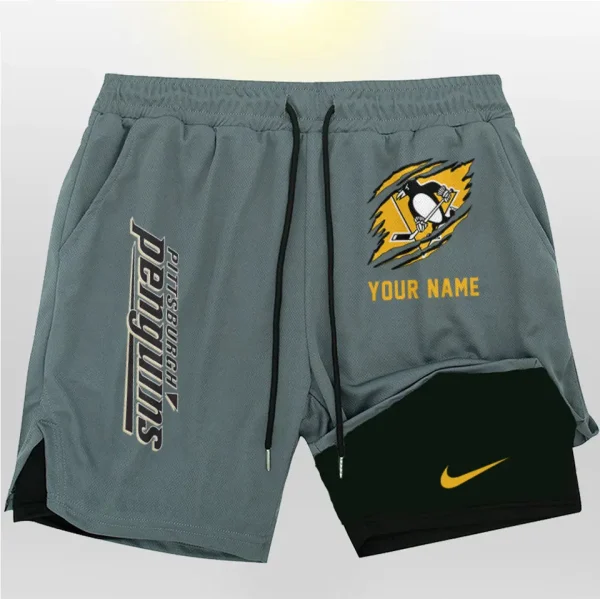 Pittsburgh Penguins Men Outdoor Casual Training Sports Shorts 2-in-1 Double-Layer Shorts SPT2LAYERS112 - Image 6