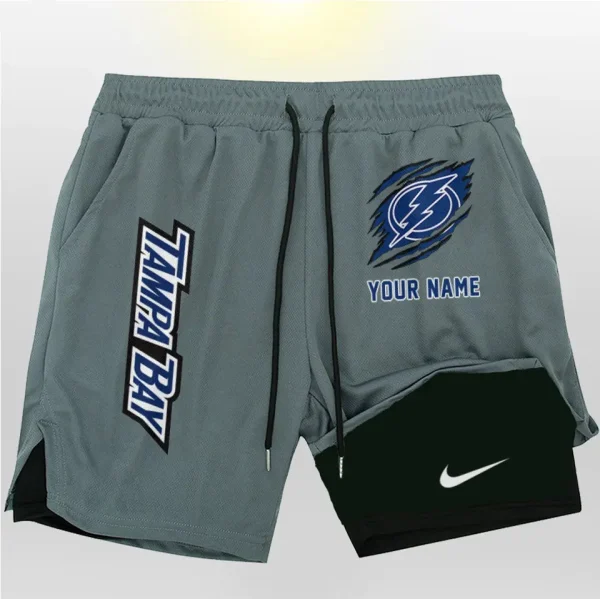 Tampa Bay Lightning Men Outdoor Casual Training Sports Shorts 2-in-1 Double-Layer Shorts SPT2LAYERS116 - Image 4