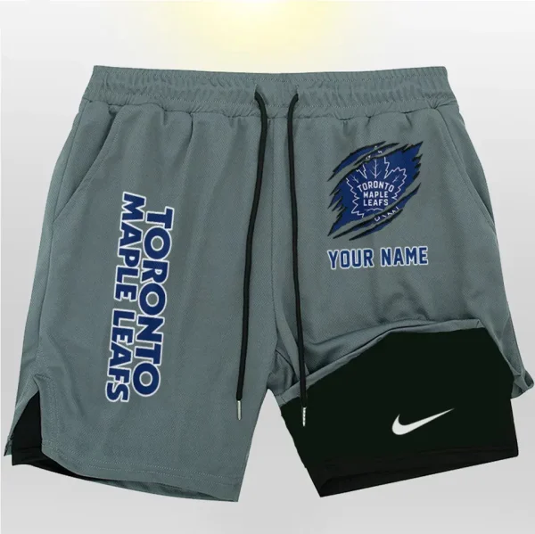 Toronto Maple Leafs Men Outdoor Casual Training Sports Shorts 2-in-1 Double-Layer Shorts SPT2LAYERS117 - Image 4