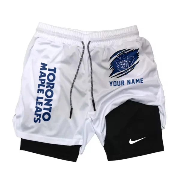 Toronto Maple Leafs Men Outdoor Casual Training Sports Shorts 2-in-1 Double-Layer Shorts SPT2LAYERS117 - Image 5