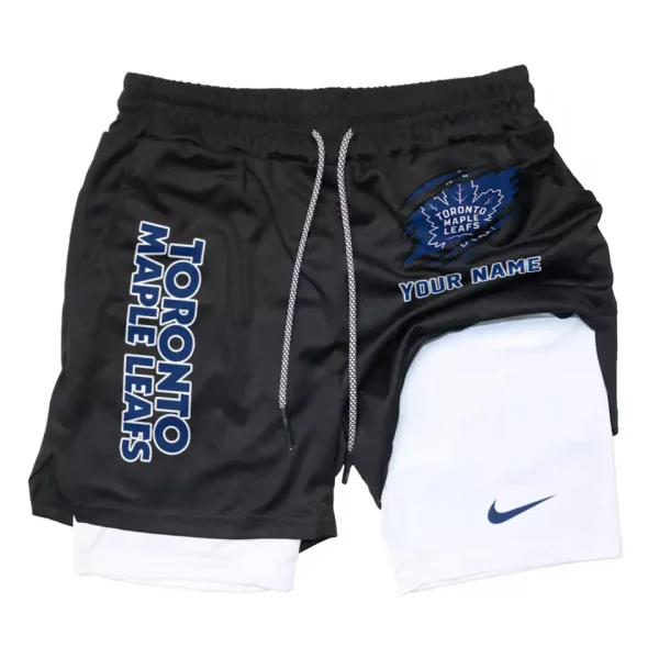Toronto Maple Leafs Men Outdoor Casual Training Sports Shorts 2-in-1 Double-Layer Shorts SPT2LAYERS117 - Image 6