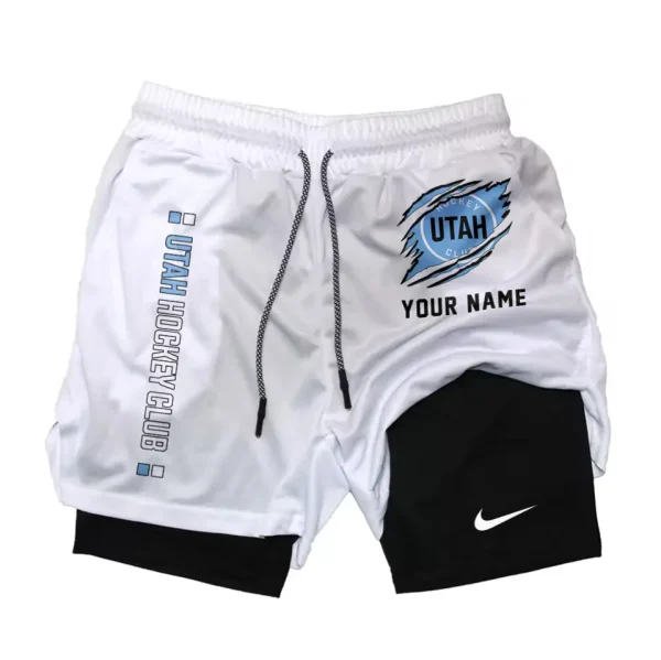 Utah Hockey Club Men Outdoor Casual Training Sports Shorts 2-in-1 Double-Layer Shorts SPT2LAYERS118 - Image 2