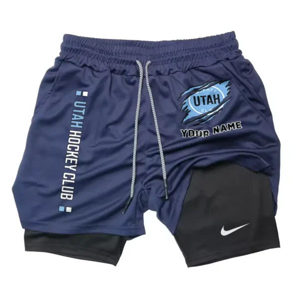 Utah Hockey Club Men Outdoor Casual Training Sports Shorts 2-in-1 Double-Layer Shorts SPT2LAYERS118 - Image 3