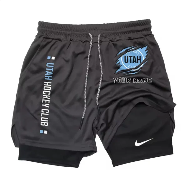 Utah Hockey Club Men Outdoor Casual Training Sports Shorts 2-in-1 Double-Layer Shorts SPT2LAYERS118 - Image 5