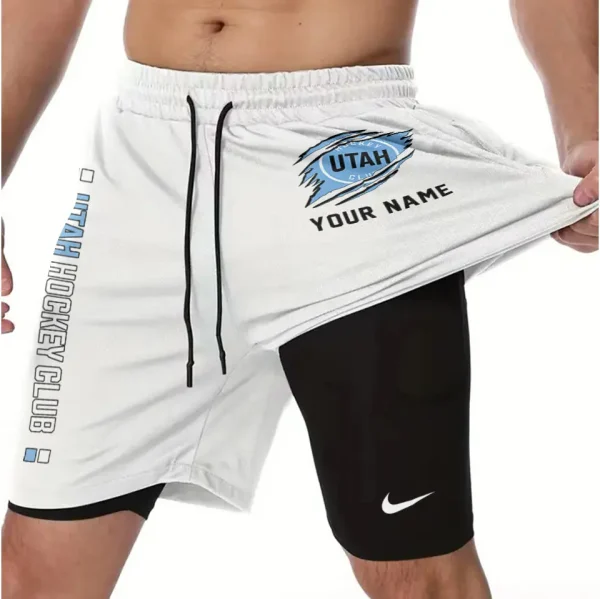Utah Hockey Club Men Outdoor Casual Training Sports Shorts 2-in-1 Double-Layer Shorts SPT2LAYERS118 - Image 6