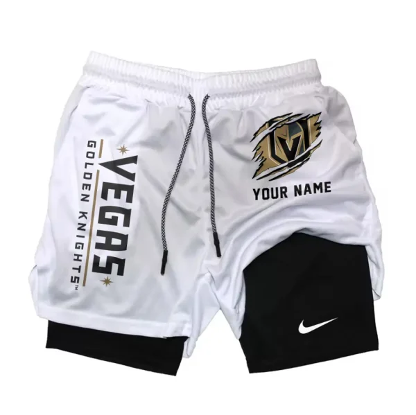 Vegas Golden Knights Men Outdoor Casual Training Sports Shorts 2-in-1 Double-Layer Shorts SPT2LAYERS120 - Image 2
