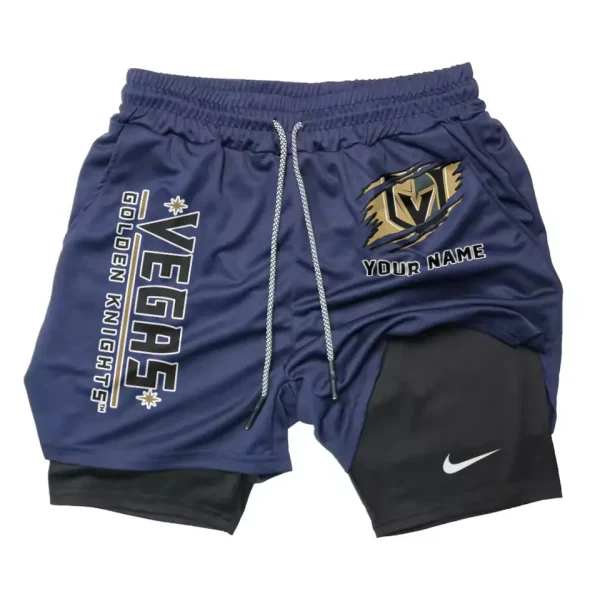 Vegas Golden Knights Men Outdoor Casual Training Sports Shorts 2-in-1 Double-Layer Shorts SPT2LAYERS120 - Image 3