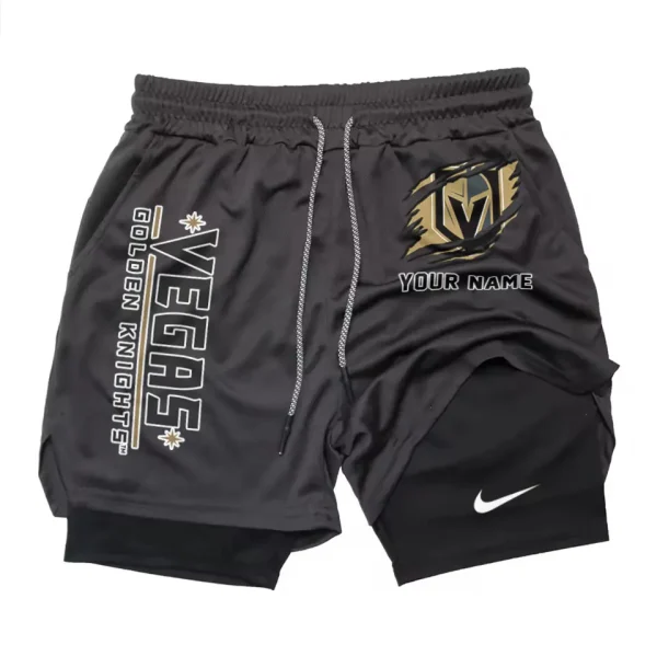 Vegas Golden Knights Men Outdoor Casual Training Sports Shorts 2-in-1 Double-Layer Shorts SPT2LAYERS120 - Image 5