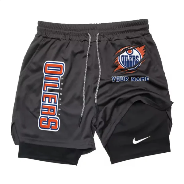 Edmonton Oilers Men Outdoor Casual Training Sports Shorts 2-in-1 Double-Layer Shorts SPT2LAYERS123 - Image 2