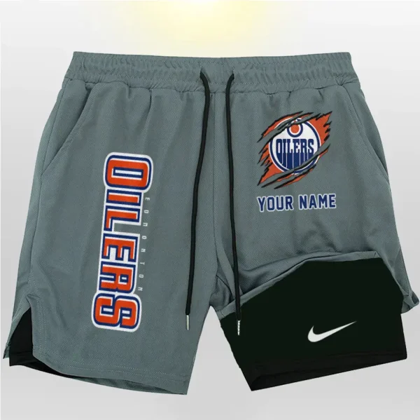 Edmonton Oilers Men Outdoor Casual Training Sports Shorts 2-in-1 Double-Layer Shorts SPT2LAYERS123 - Image 3