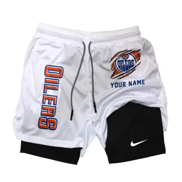 Edmonton Oilers Men Outdoor Casual Training Sports Shorts 2-in-1 Double-Layer Shorts SPT2LAYERS123 - Image 5
