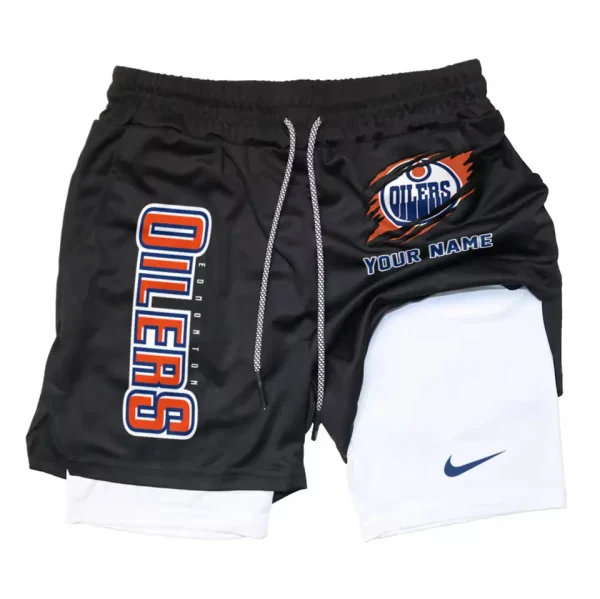 Edmonton Oilers Men Outdoor Casual Training Sports Shorts 2-in-1 Double-Layer Shorts SPT2LAYERS123 - Image 6