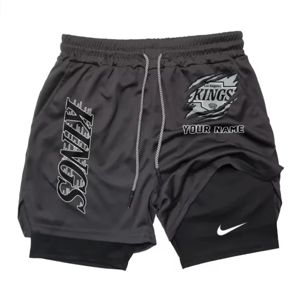 Los Angeles Kings Men Outdoor Casual Training Sports Shorts 2-in-1 Double-Layer Shorts SPT2LAYERS124 - Image 2