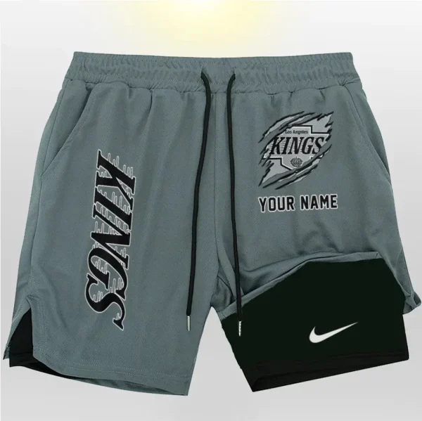 Los Angeles Kings Men Outdoor Casual Training Sports Shorts 2-in-1 Double-Layer Shorts SPT2LAYERS124 - Image 3