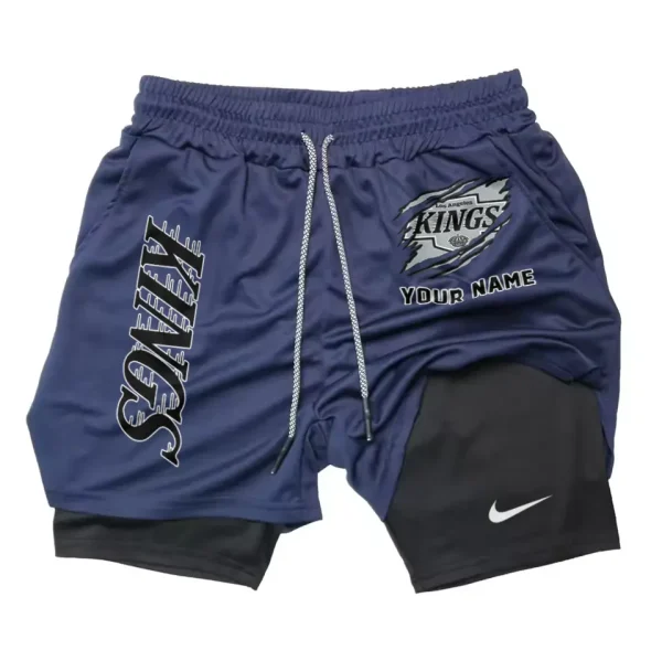 Los Angeles Kings Men Outdoor Casual Training Sports Shorts 2-in-1 Double-Layer Shorts SPT2LAYERS124 - Image 4