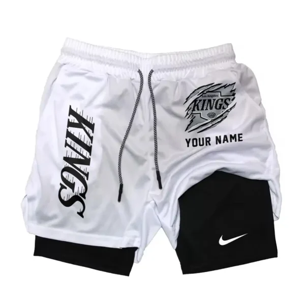 Los Angeles Kings Men Outdoor Casual Training Sports Shorts 2-in-1 Double-Layer Shorts SPT2LAYERS124 - Image 5