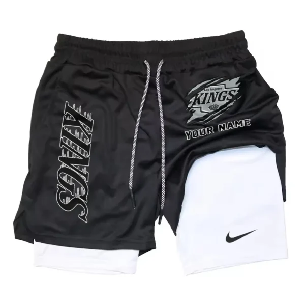 Los Angeles Kings Men Outdoor Casual Training Sports Shorts 2-in-1 Double-Layer Shorts SPT2LAYERS124 - Image 6