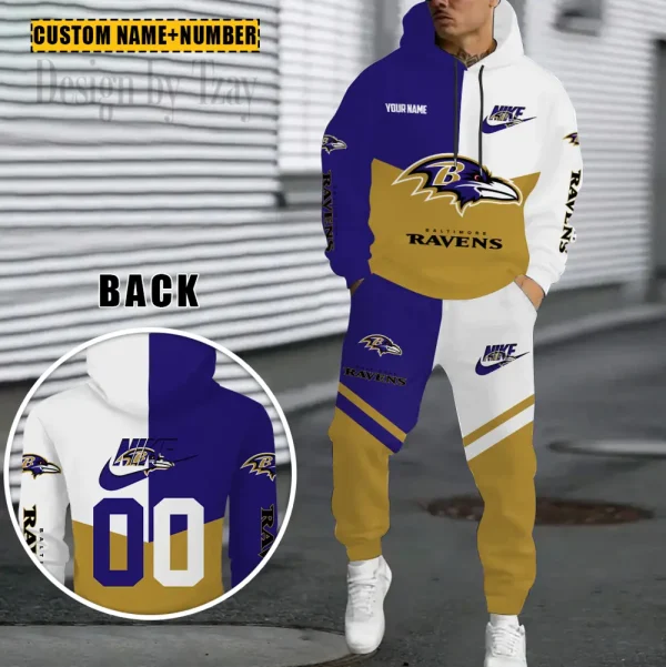 Baltimore Ravens Combo Hoodie And Sweatpants Gift For Fan AZHD1132