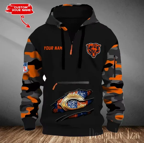 Chicago Bears Men Camouflage Hooded Sweatshirts New 2025 SPTMCPS070 - Image 2