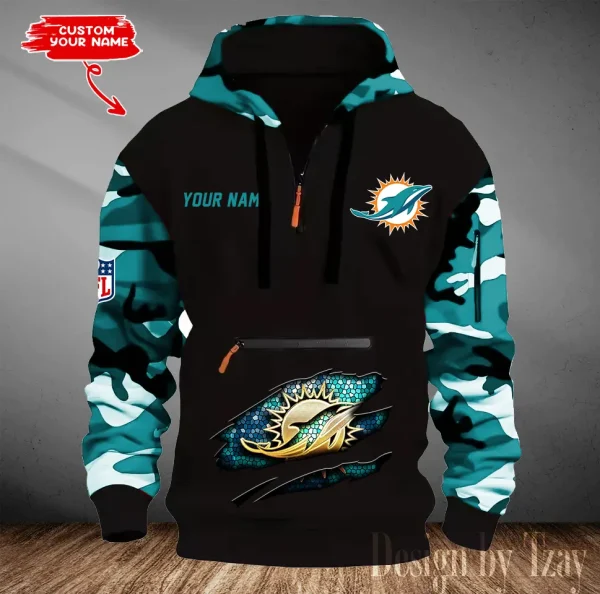 Miami Dolphins Men Camouflage Hooded Sweatshirts New 2025 SPTMCPS084