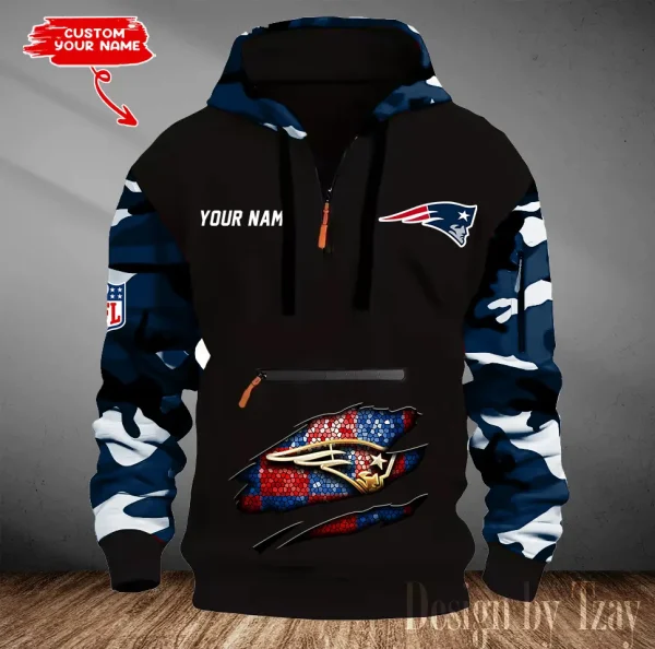 New England Patriots Men Camouflage Hooded Sweatshirts New 2025 SPTMCPS086 - Image 2