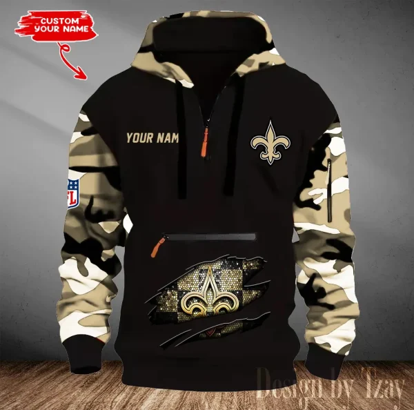 New Orleans Saints Men Camouflage Hooded Sweatshirts New 2025 SPTMCPS087
