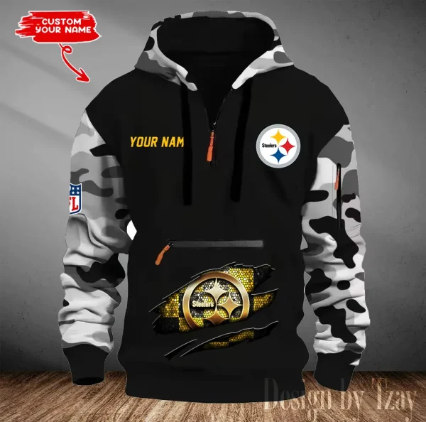 Pittsburgh Steelers Men Camouflage Hooded Sweatshirts New 2025 SPTMCPS091