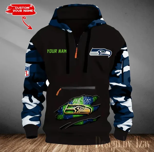 Seattle Seahawks Men Camouflage Hooded Sweatshirts New 2025 SPTMCPS093
