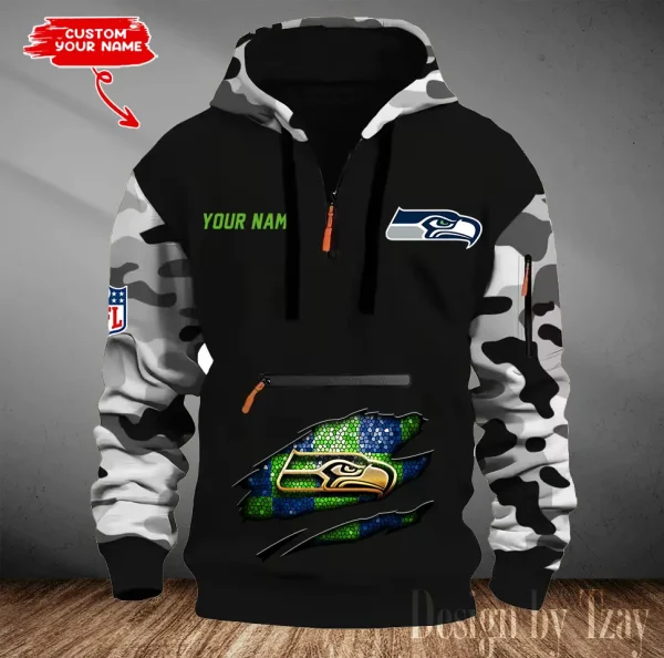 Seattle Seahawks Men Camouflage Hooded Sweatshirts New 2025 SPTMCPS093 - Image 2