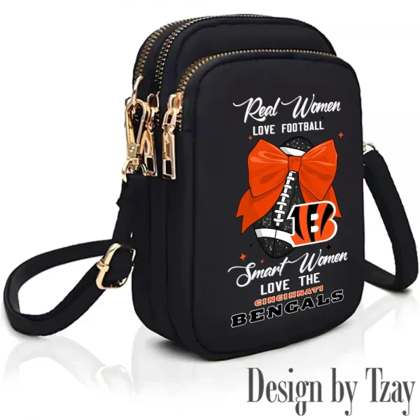 Cincinnati Bengals Cute Shoulder Bag With Colorful Canvas Zipper Printed S9CBB622 - Image 3