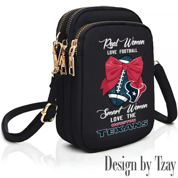 Houston Texans Cute Shoulder Bag With Colorful Canvas Zipper Printed S9CBB628