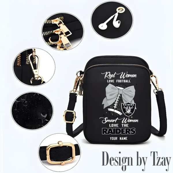 Las Vegas Raiders Cute Shoulder Bag With Colorful Canvas Zipper Printed S9CBB632 - Image 2