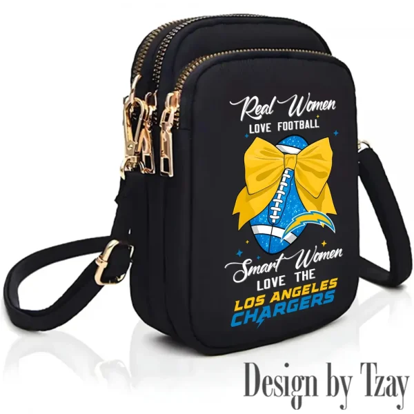 Los Angeles Chargers Cute Shoulder Bag With Colorful Canvas Zipper Printed S9CBB633