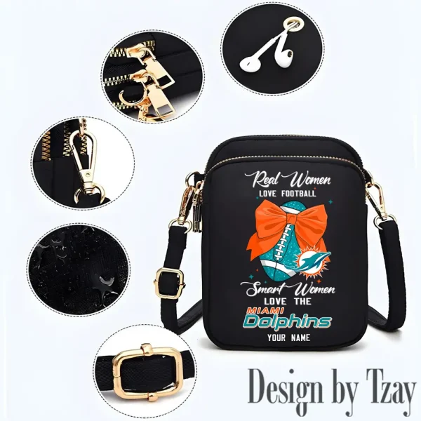 Miami Dolphins Cute Shoulder Bag With Colorful Canvas Zipper Printed S9CBB635