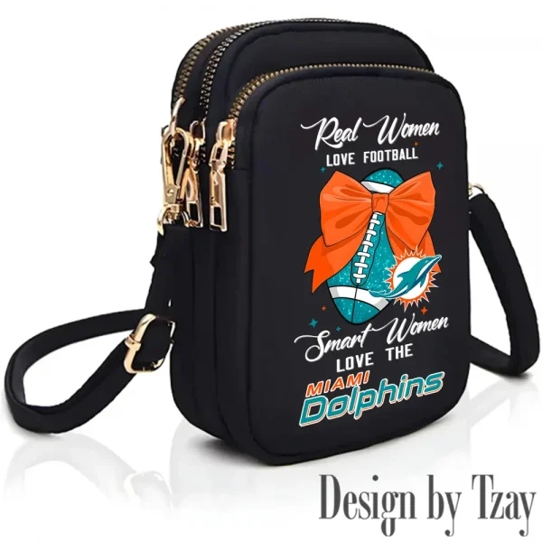Miami Dolphins Cute Shoulder Bag With Colorful Canvas Zipper Printed S9CBB635 - Image 2