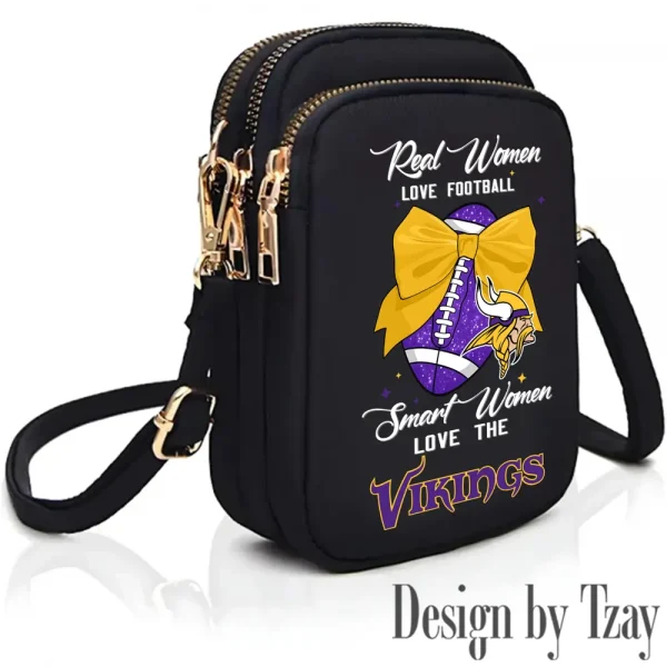 Minnesota Vikings Cute Shoulder Bag With Colorful Canvas Zipper Printed S9CBB636 - Image 3