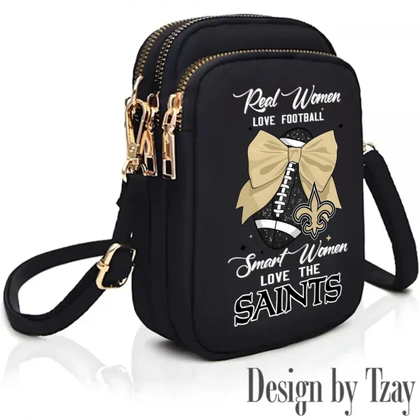 New Orleans Saints Cute Shoulder Bag With Colorful Canvas Zipper Printed S9CBB638 - Image 3