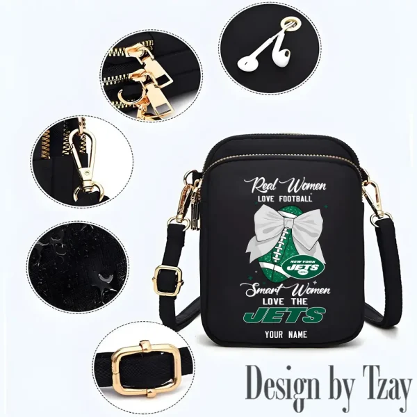 New York Jets Cute Shoulder Bag With Colorful Canvas Zipper Printed S9CBB640 - Image 2