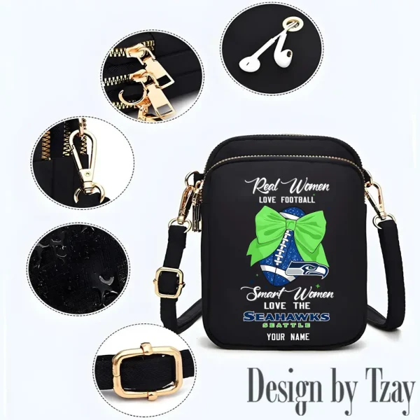 Seattle Seahawks Cute Shoulder Bag With Colorful Canvas Zipper Printed S9CBB644 - Image 2
