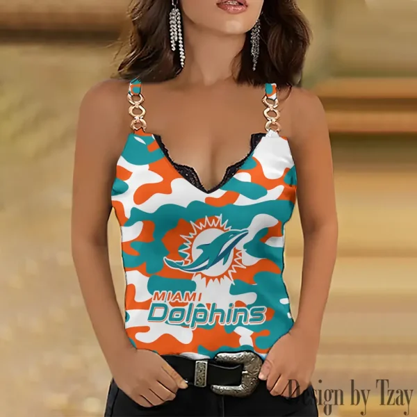 Miami Dolphins Special Chain Strap Tank Top Gift For Fan SPTWCSTT736