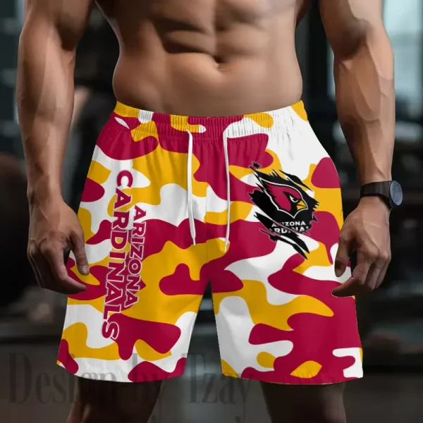 Arizona Cardinals Men's Beach Shorts Quick Dry Material Fitness Summer Casual Sports BGSHORT783