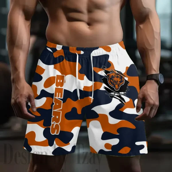 Chicago Bears Men's Beach Shorts Quick Dry Material Fitness Summer Casual Sports BGSHORT788