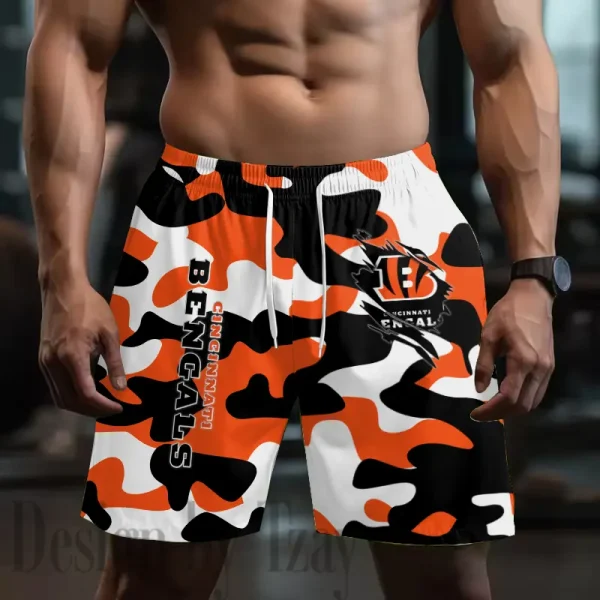 Cincinnati Bengals Men's Beach Shorts Quick Dry Material Fitness Summer Casual Sports BGSHORT789