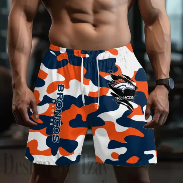 Denver Broncos Men's Beach Shorts Quick Dry Material Fitness Summer Casual Sports BGSHORT792