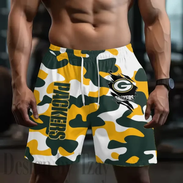 Green Bay Packers Men's Beach Shorts Quick Dry Material Fitness Summer Casual Sports BGSHORT794