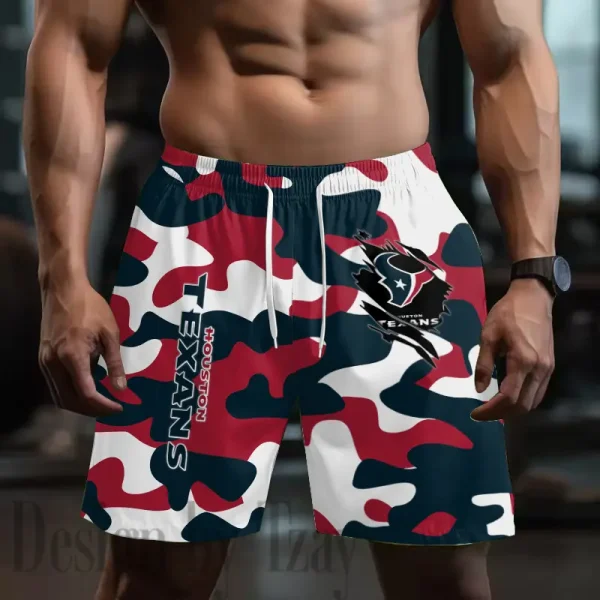 Houston Texans Men's Beach Shorts Quick Dry Material Fitness Summer Casual Sports BGSHORT795