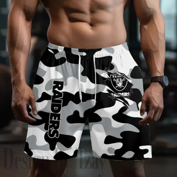 Las Vegas Raiders Men's Beach Shorts Quick Dry Material Fitness Summer Casual Sports BGSHORT799