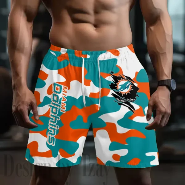Miami Dolphins Men's Beach Shorts Quick Dry Material Fitness Summer Casual Sports BGSHORT802