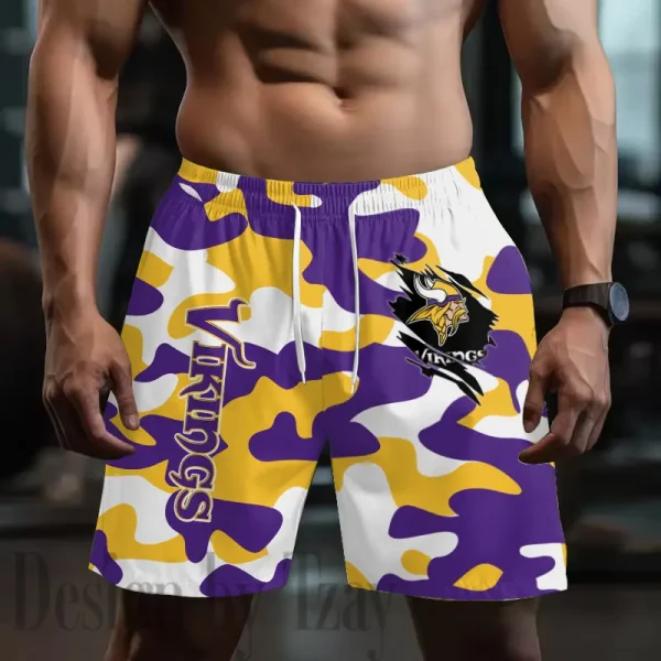 Minnesota Vikings Men's Beach Shorts Quick Dry Material Fitness Summer Casual Sports BGSHORT803